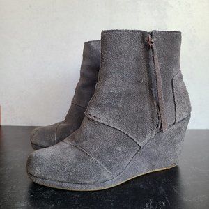 TOMS Desert Wedge Suede High Booties